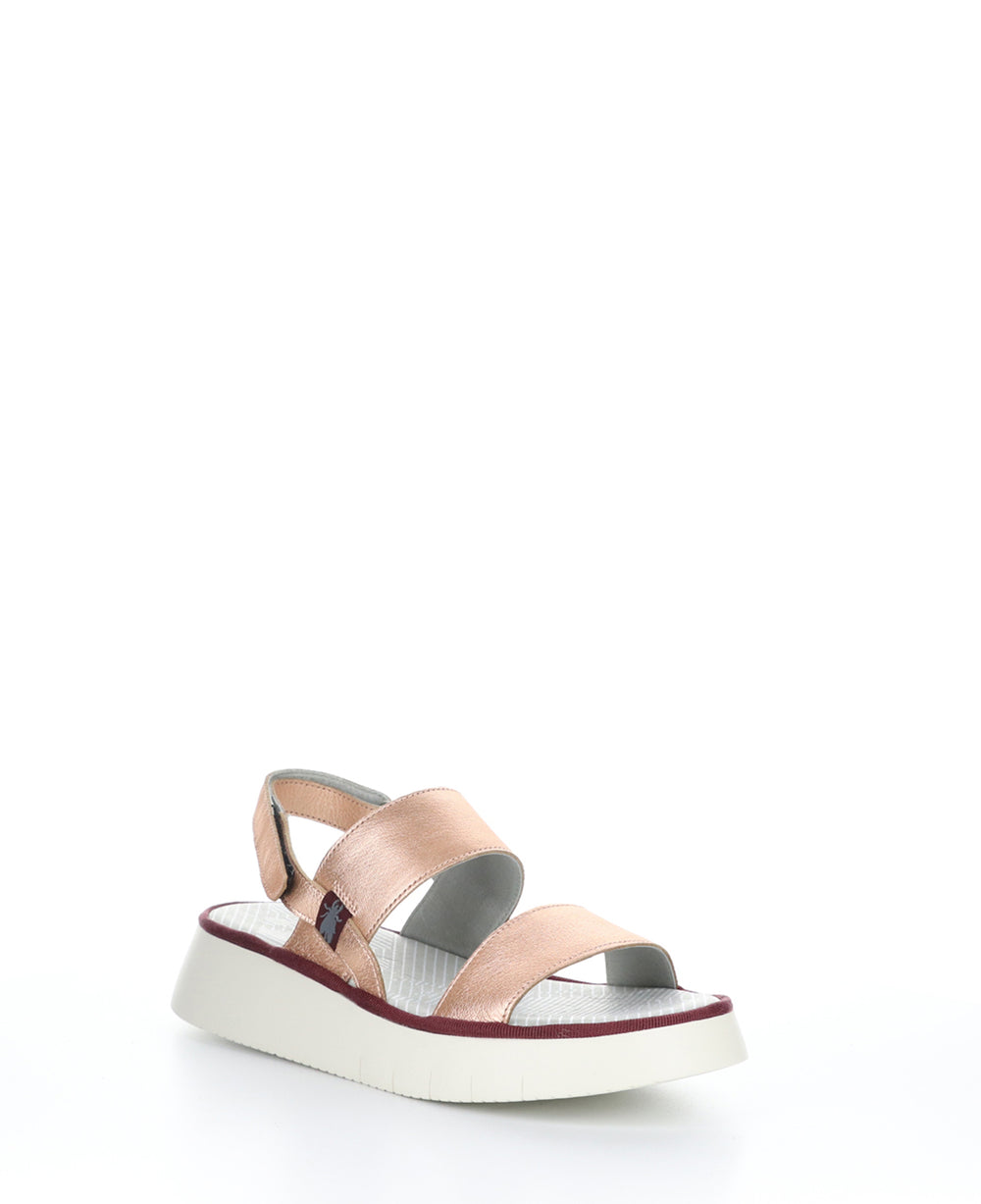 CURA318FLY BLUSH GOLD Wedge Sandals|CURA318FLY Chaussures à Bout Rond in Rose Or