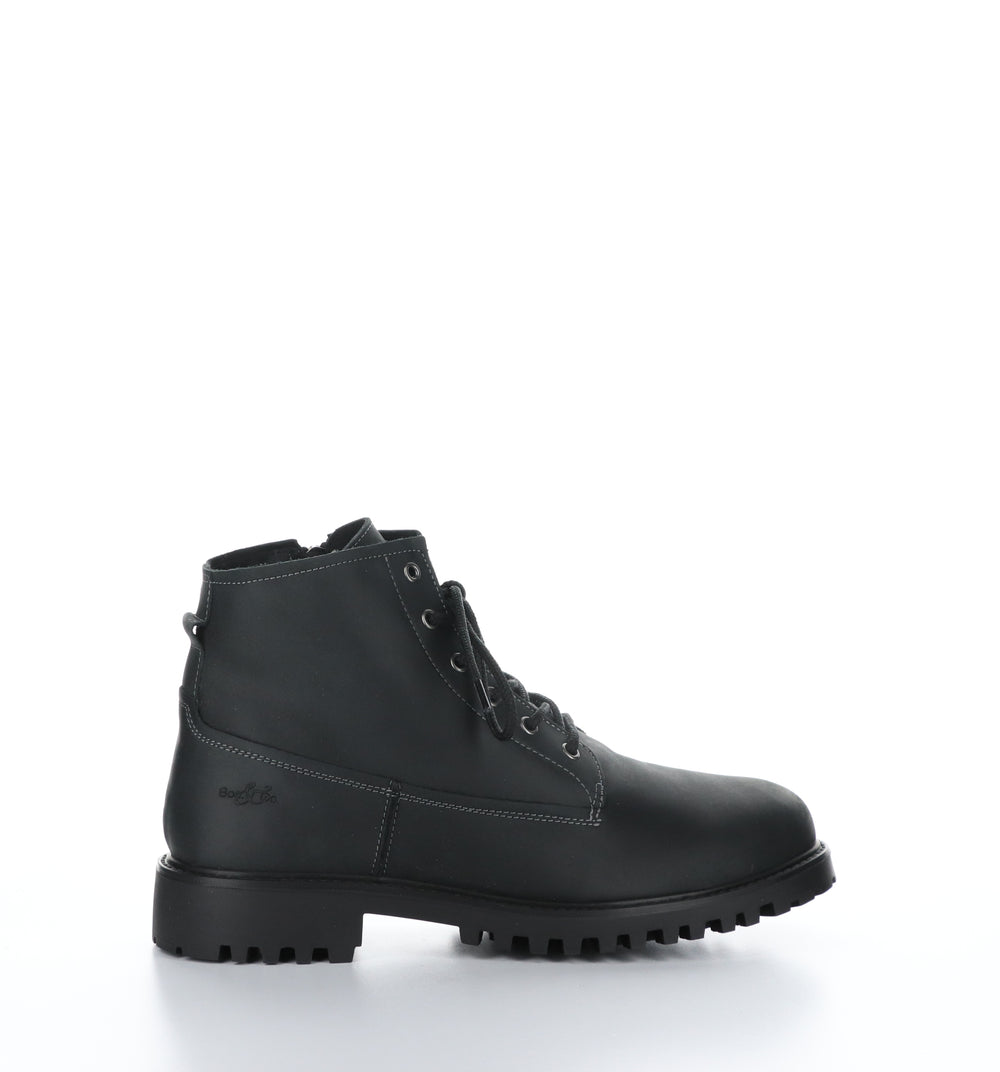 DASH Black Zip Up Ankle Boots|DASH Bottines avec Fermeture Zippée in Noir
