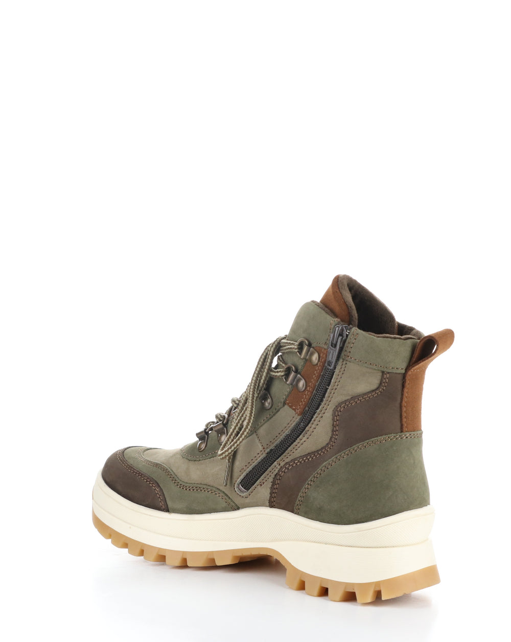 DEKE BROWN/OLIVE/STONE Round Toe Boots