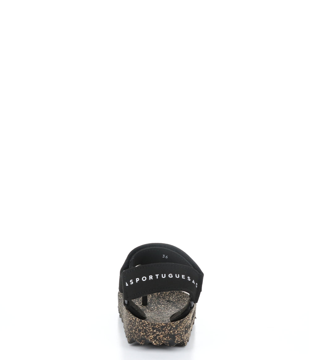 FIZZ_L Black Suede Thong Sandals|FIZZ_L Sandales Entre Doigts in Cuir Noir