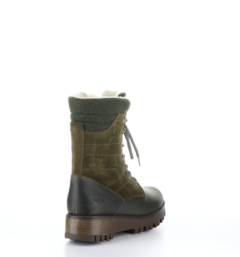 GALA PRIMA Olive Zip Up Boots|GALA PRIMA Bottes avec Fermeture Zippée in Vert