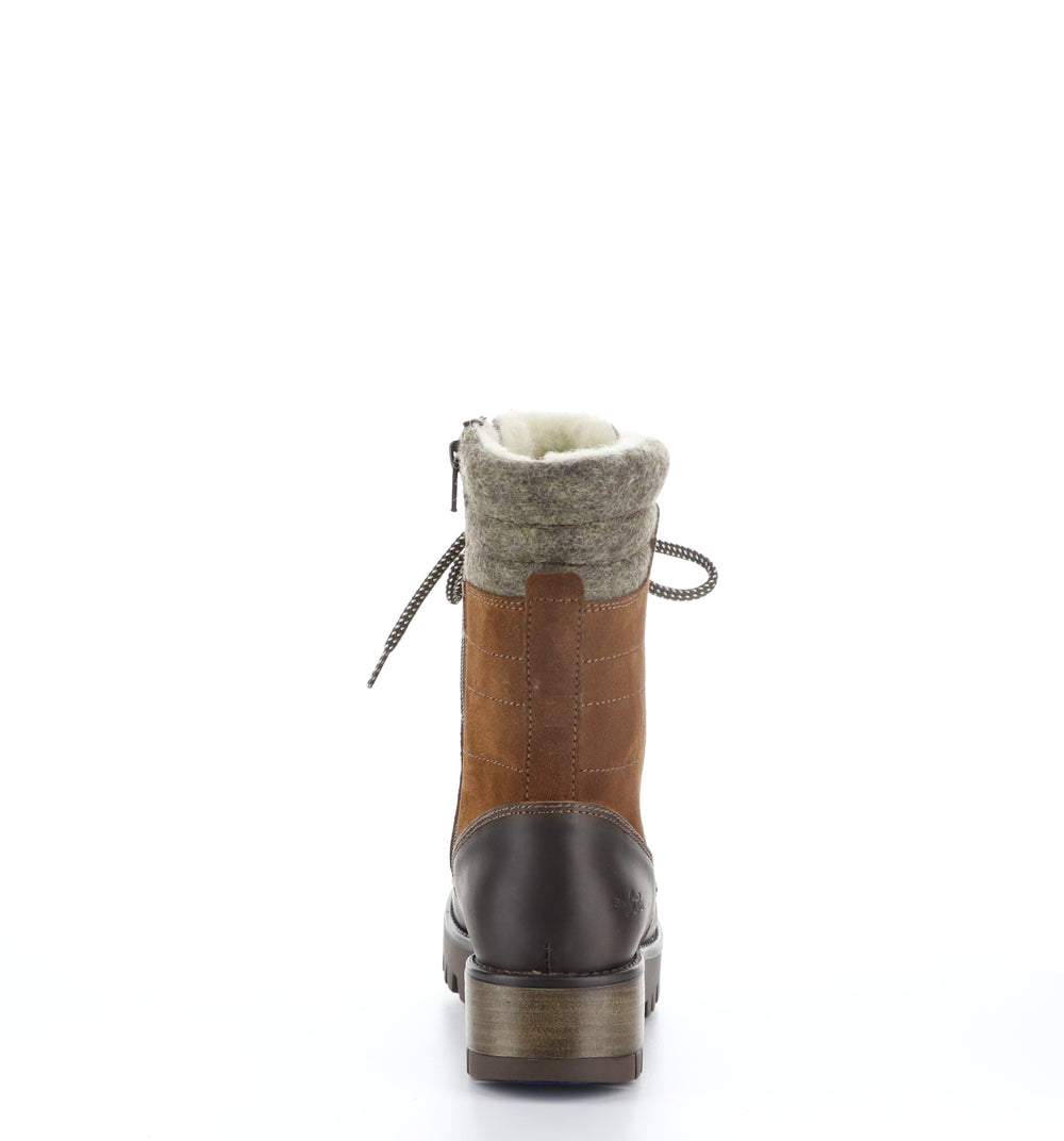 GALA PRIMA Dk Brown/Brandy/Brn Zip Up Boots|GALA PRIMA Bottes avec Fermeture Zippée in Marron