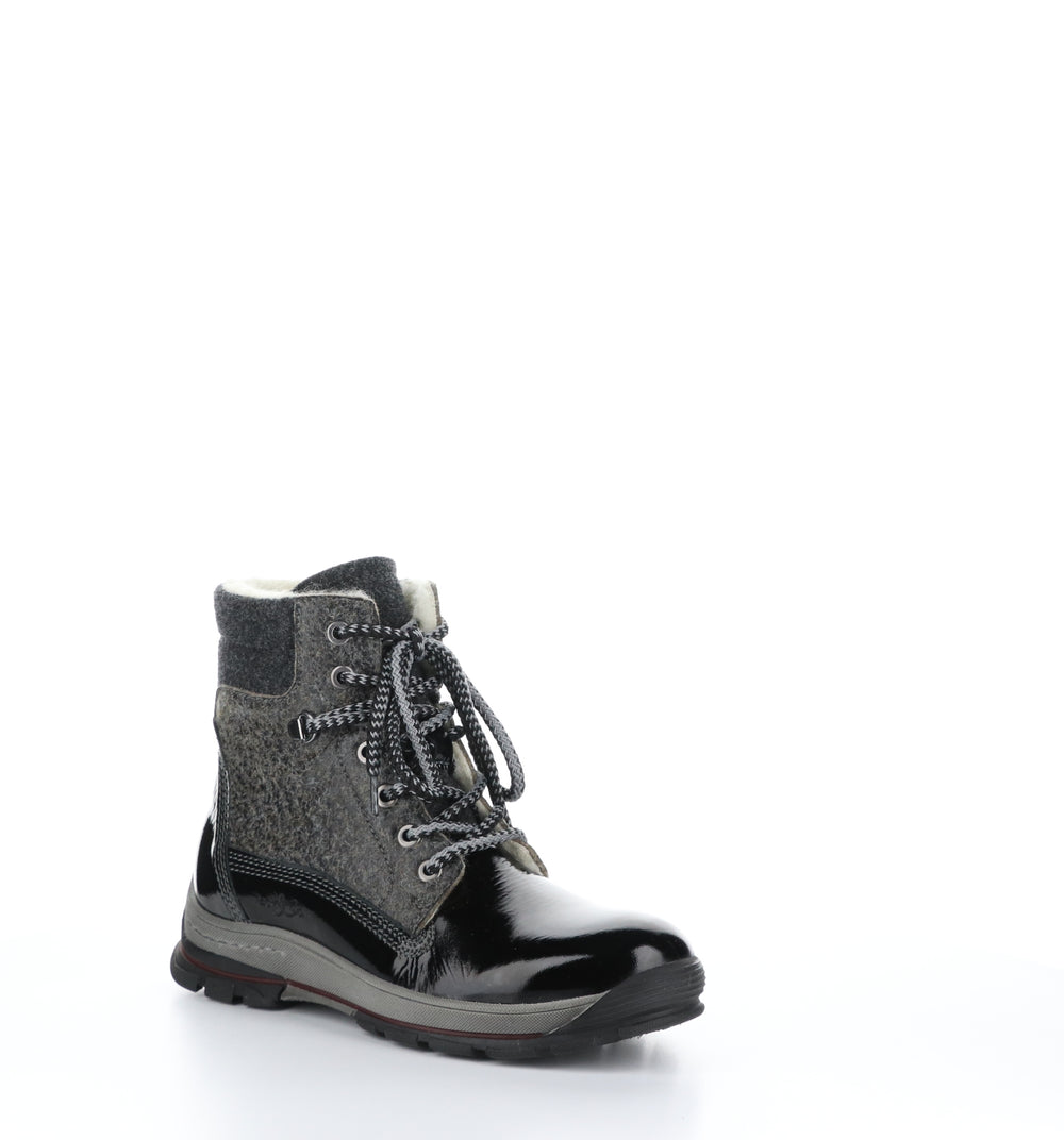GIFT Black Zip Up Ankle Boots|GIFT Bottines avec Fermeture Zippée in Noir