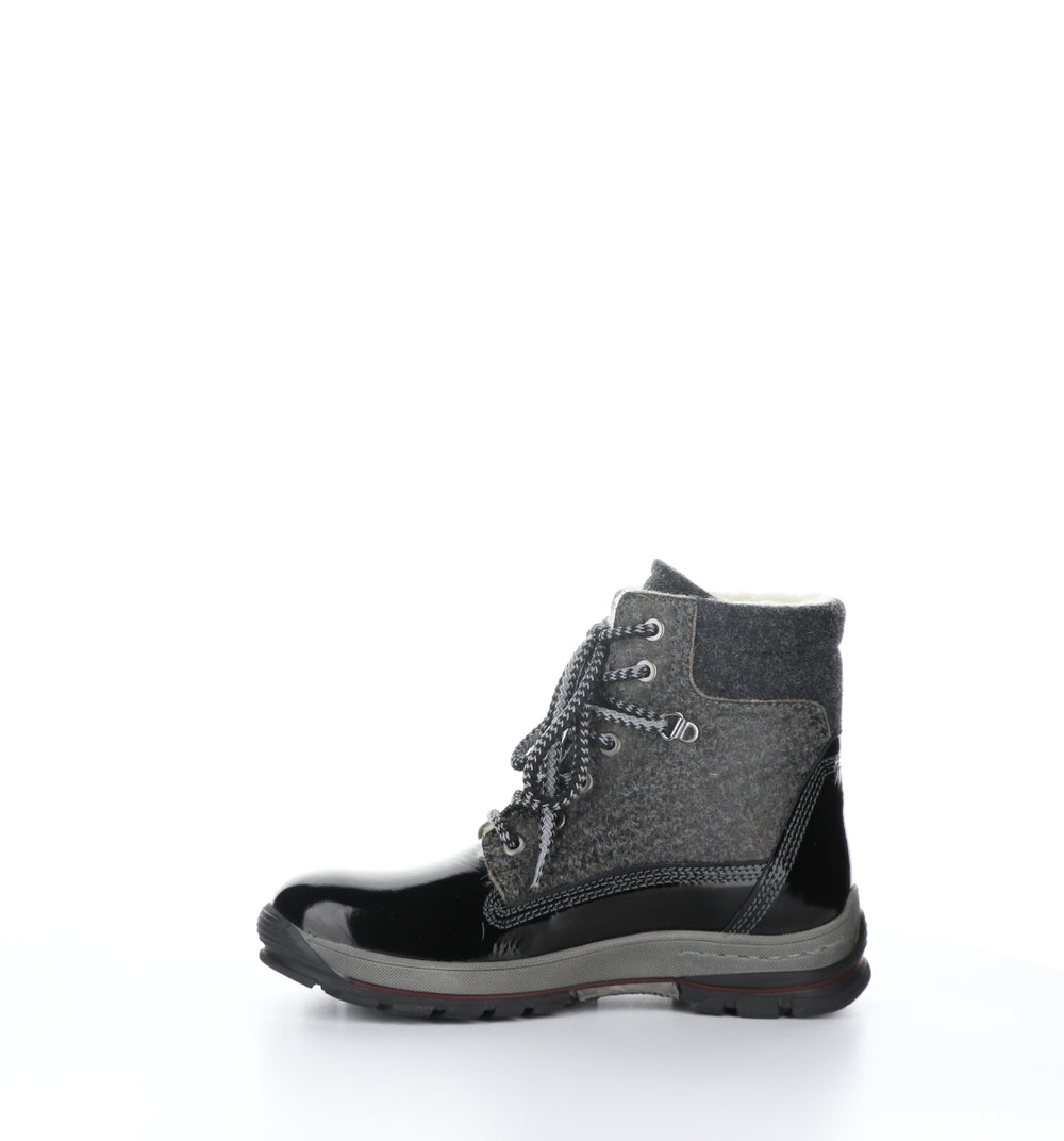 GIFT Black Zip Up Ankle Boots|GIFT Bottines avec Fermeture Zippée in Noir