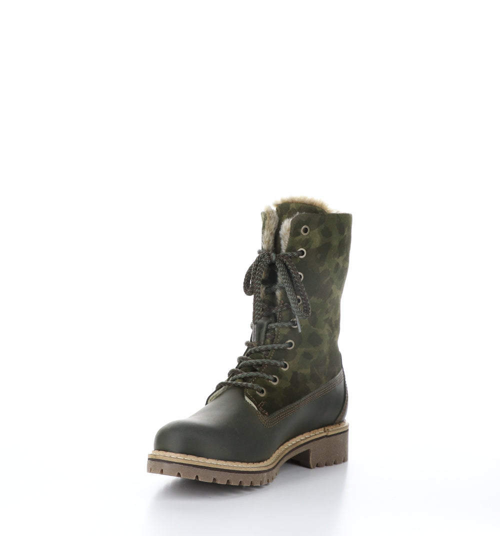HANZ Olive Zip Up Boots|HANZ Bottes avec Fermeture Zippée in Vert