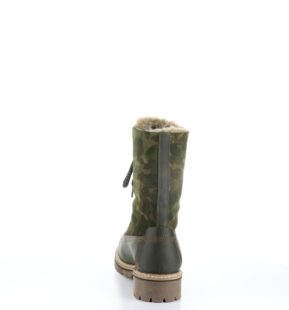 HANZ Olive Zip Up Boots|HANZ Bottes avec Fermeture Zippée in Vert