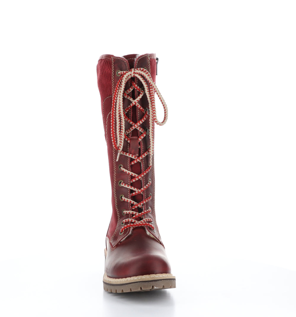 HARRISON Red/Sangria/Bordo Zip Up Boots|HARRISON Bottes avec Fermeture Zippée in Rouge