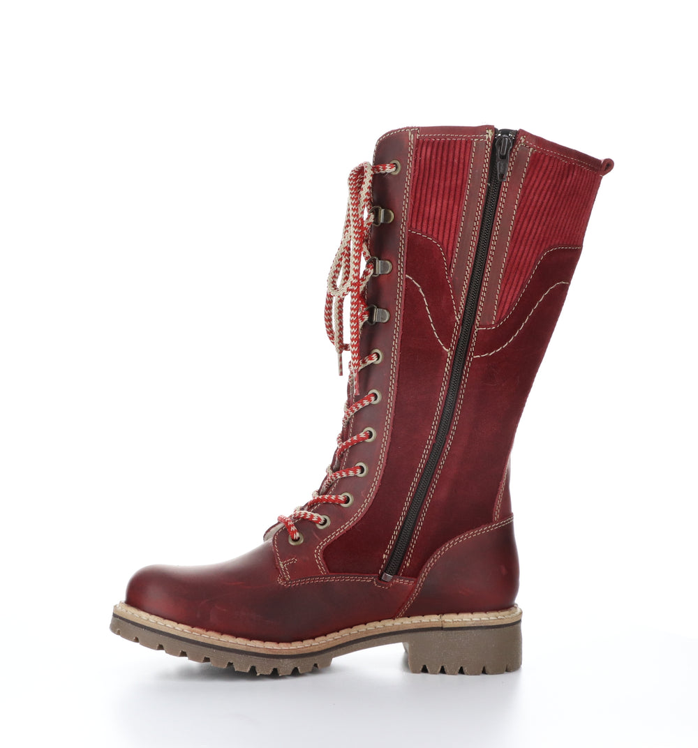HARRISON Red/Sangria/Bordo Zip Up Boots|HARRISON Bottes avec Fermeture Zippée in Rouge