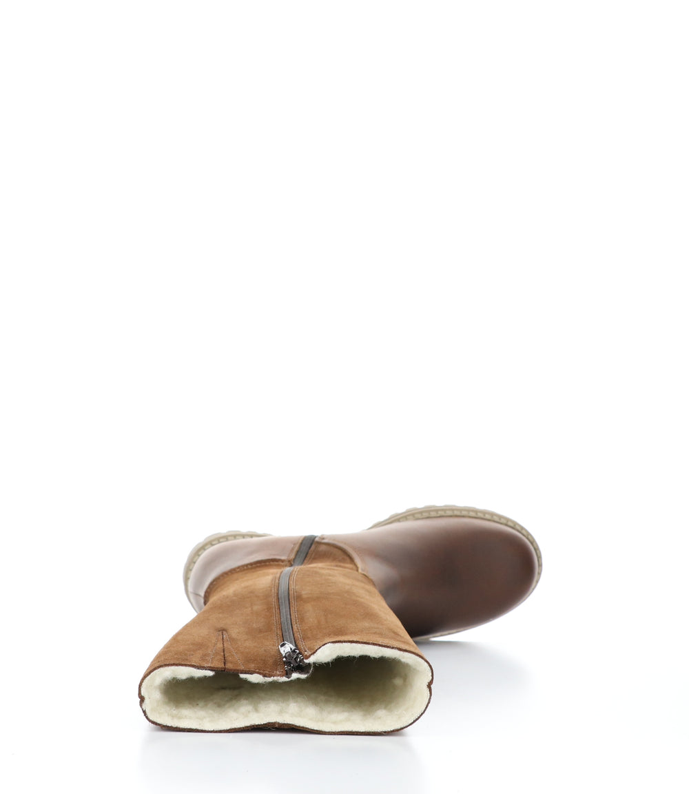 HUDSON COGNAC/REDWOOD Round Toe Boots