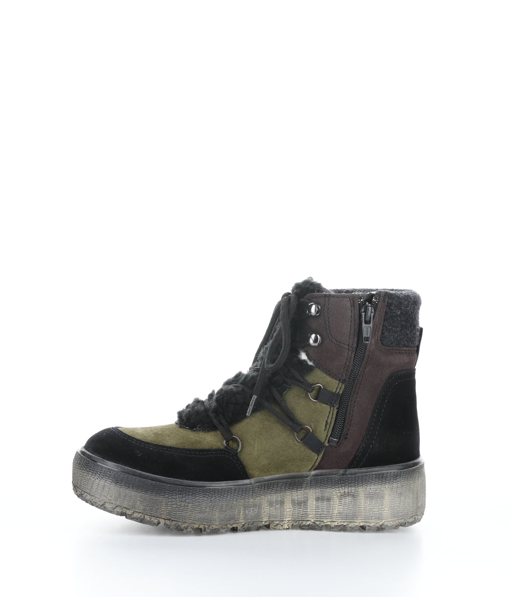 IDEAL BLACK/OLIVE/PLUM Round Toe Boots