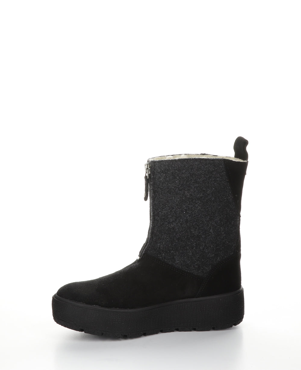 IGNITE Black Zip Up Boots|IGNITE Bottes avec Fermeture Zippée in Noir