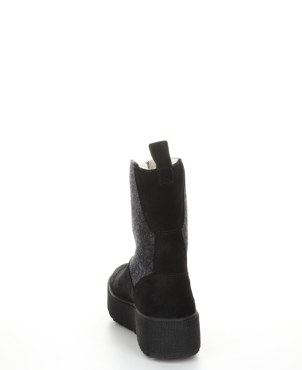 IGNITE Black Zip Up Boots|IGNITE Bottes avec Fermeture Zippée in Noir