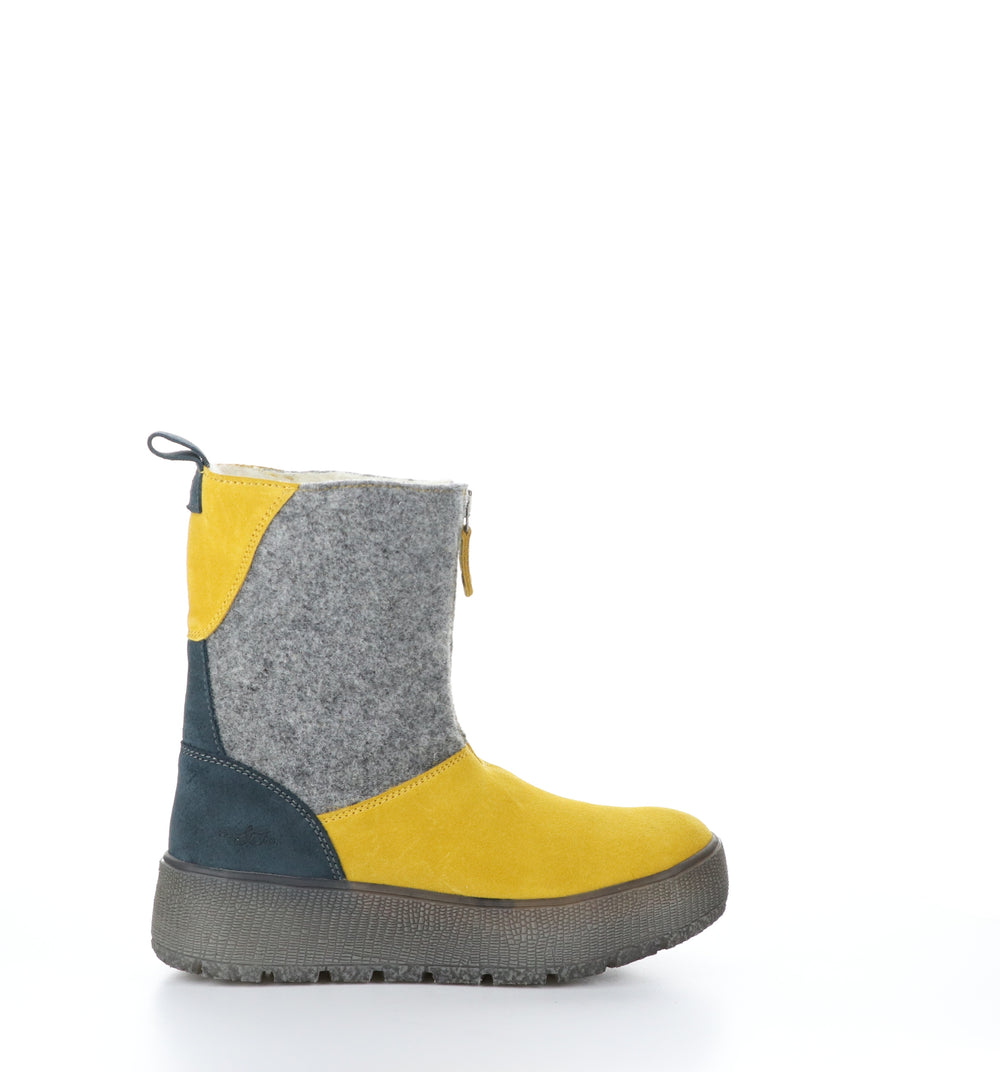 IGNITE Yellow/Grey/Petrol Zip Up Boots|IGNITE Bottes avec Fermeture Zippée in Jaune