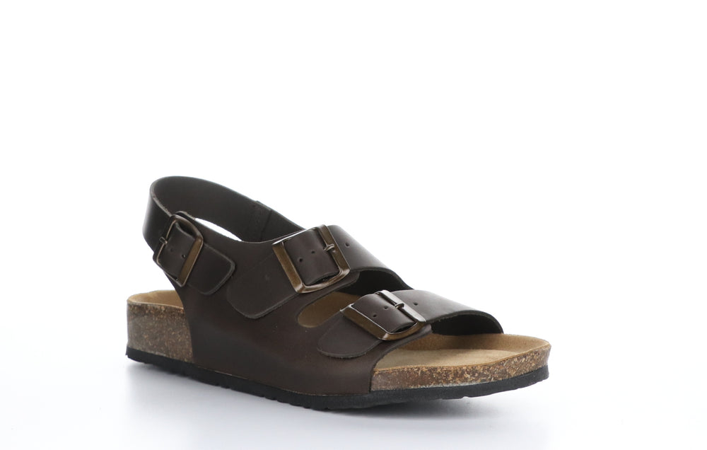 INDIANA Dark Brown Buckle Sandals|INDIANA Sandales avec Boucle in Marron