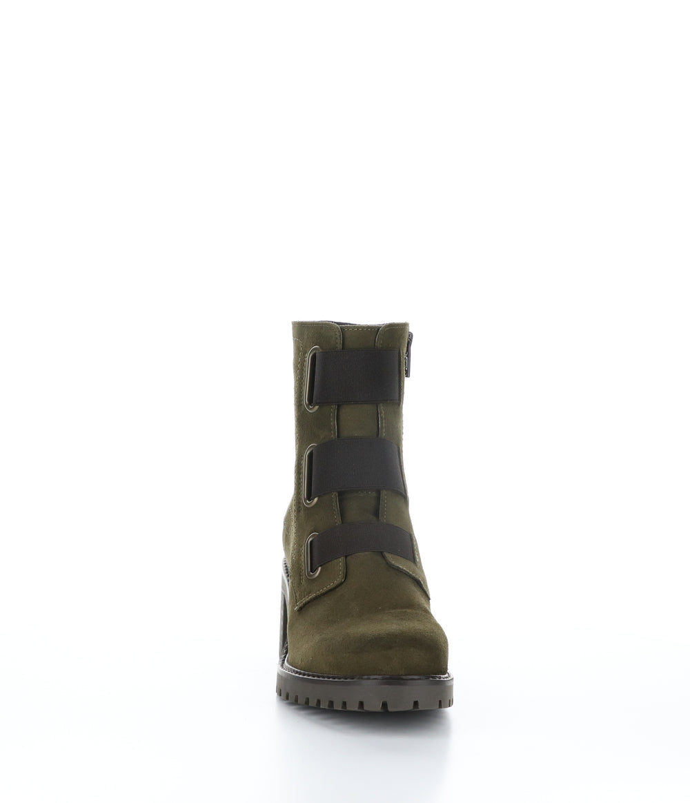 INDIE Olive Zip Up Boots|INDIE Bottes avec Fermeture Zippée in Vert