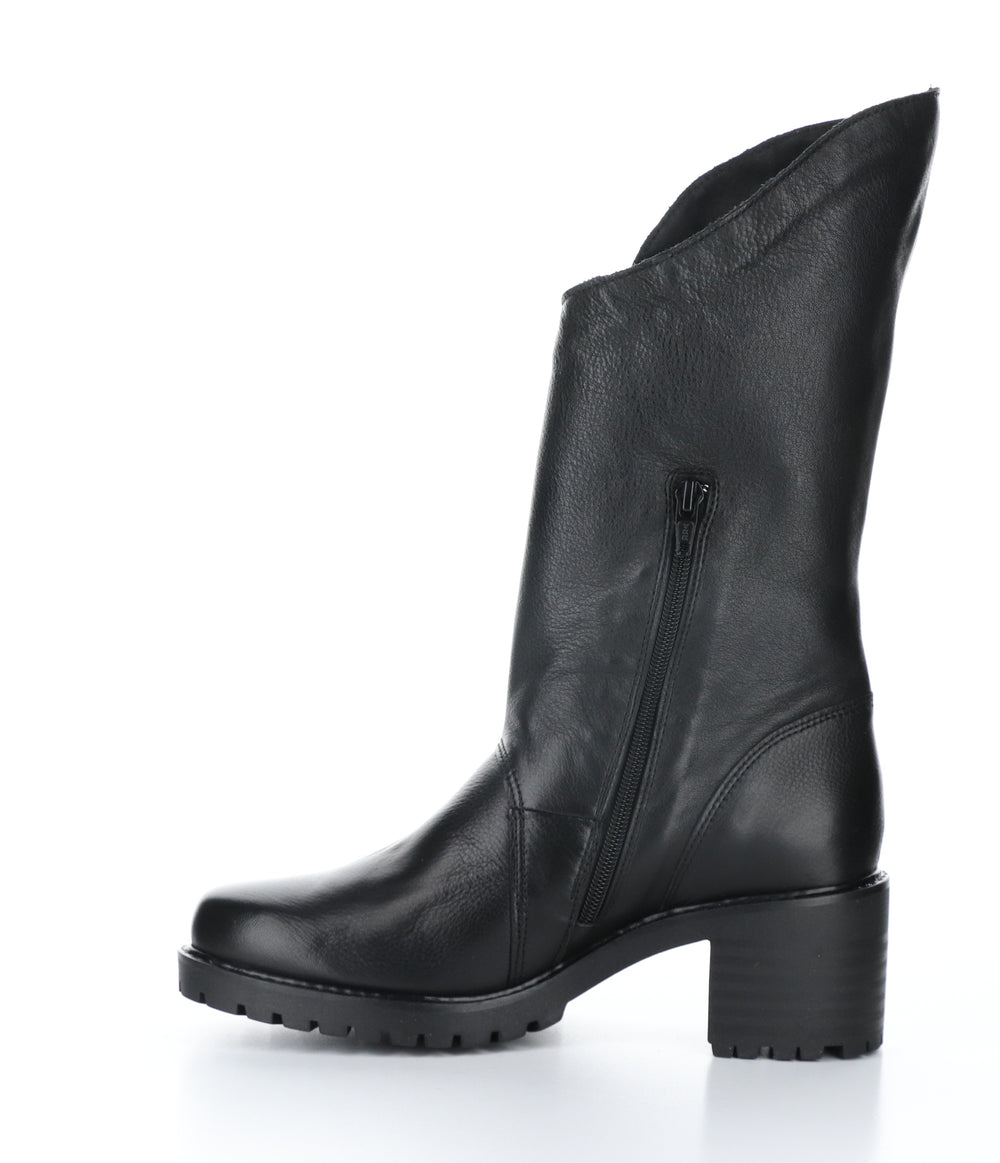 IRENE Black Zip Up Boots|IRENE Bottes avec Fermeture Zippée in Noir