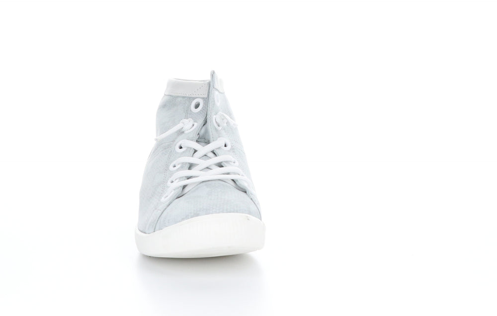 ISLEEN2 Smooth Light Grey Snake/ White Slip-on Trainers|ISLEEN2 Baskets à Enfiler in Gris Clair