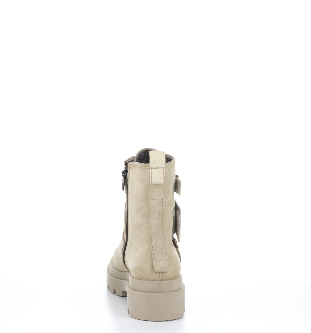 JEDA817FLY Creme Zip Up Boots|JEDA817FLY Bottes avec Fermeture Zippée in Blanc