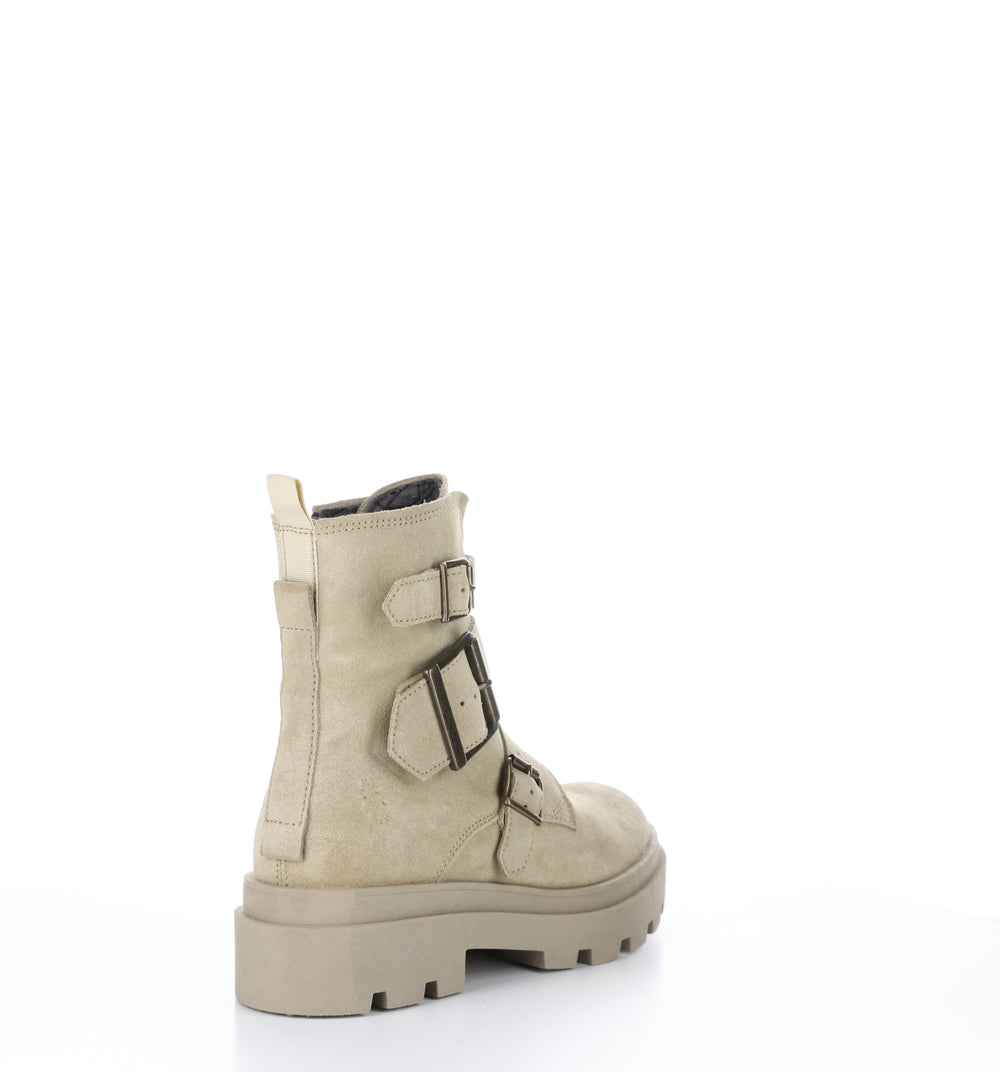 JEDA817FLY Creme Zip Up Boots|JEDA817FLY Bottes avec Fermeture Zippée in Blanc