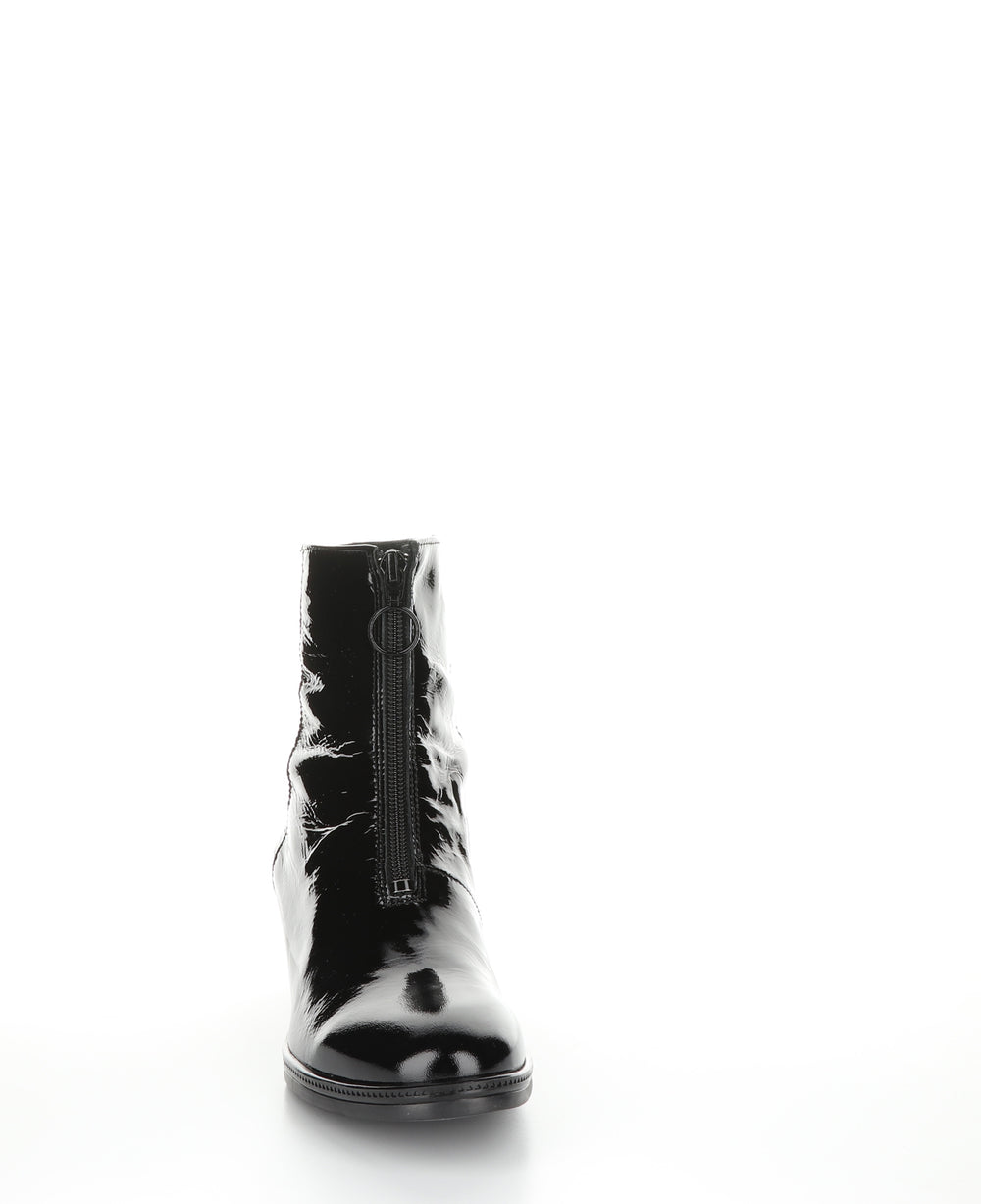 JORDON Black Zip Up Ankle Boots|JORDON Bottines avec Fermeture Zippée in Noir
