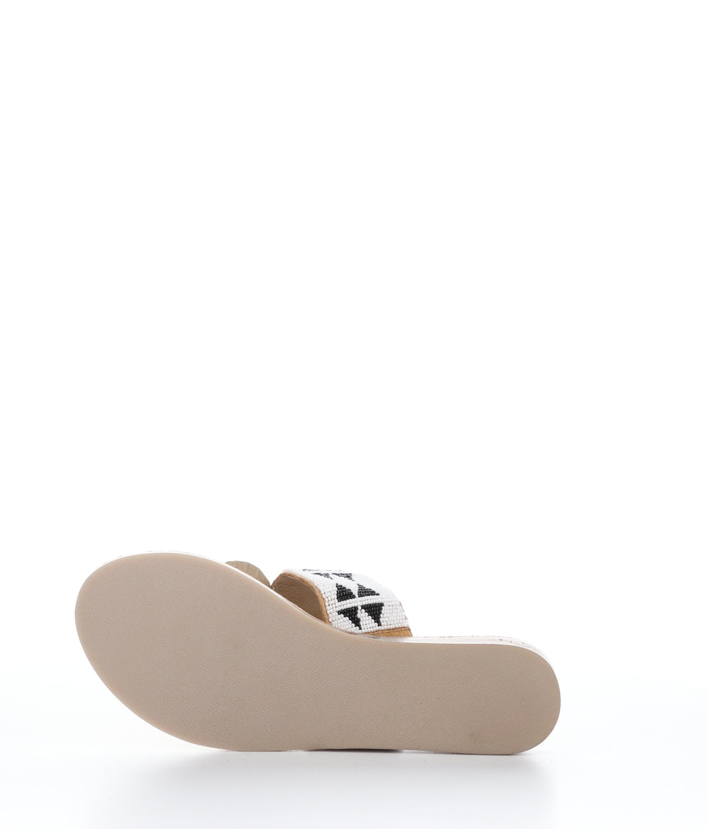 JUDY WHITE/BLACK Thong Sandals