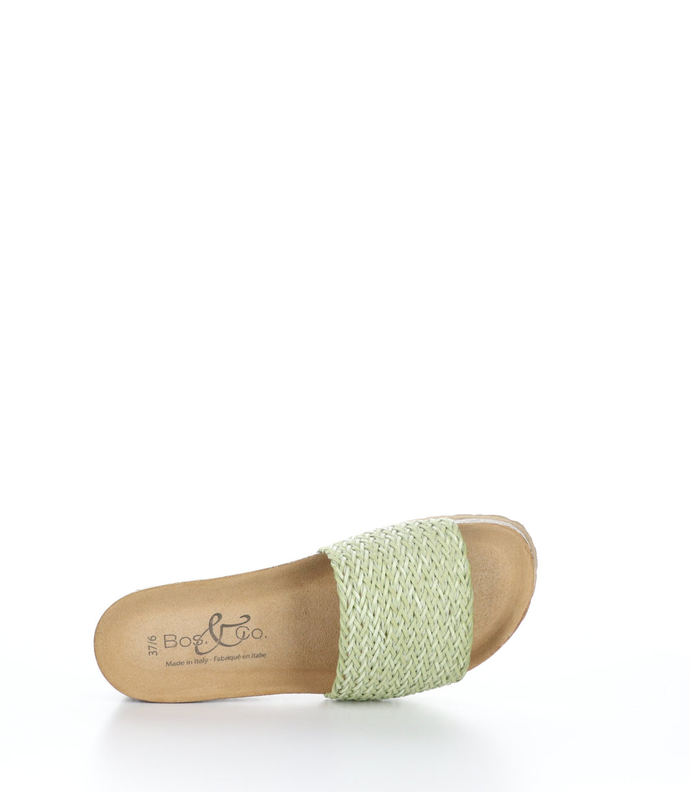LACIE Sharp Green Round Toe Sandals|LACIE Sandales à Bout Rond in Vert