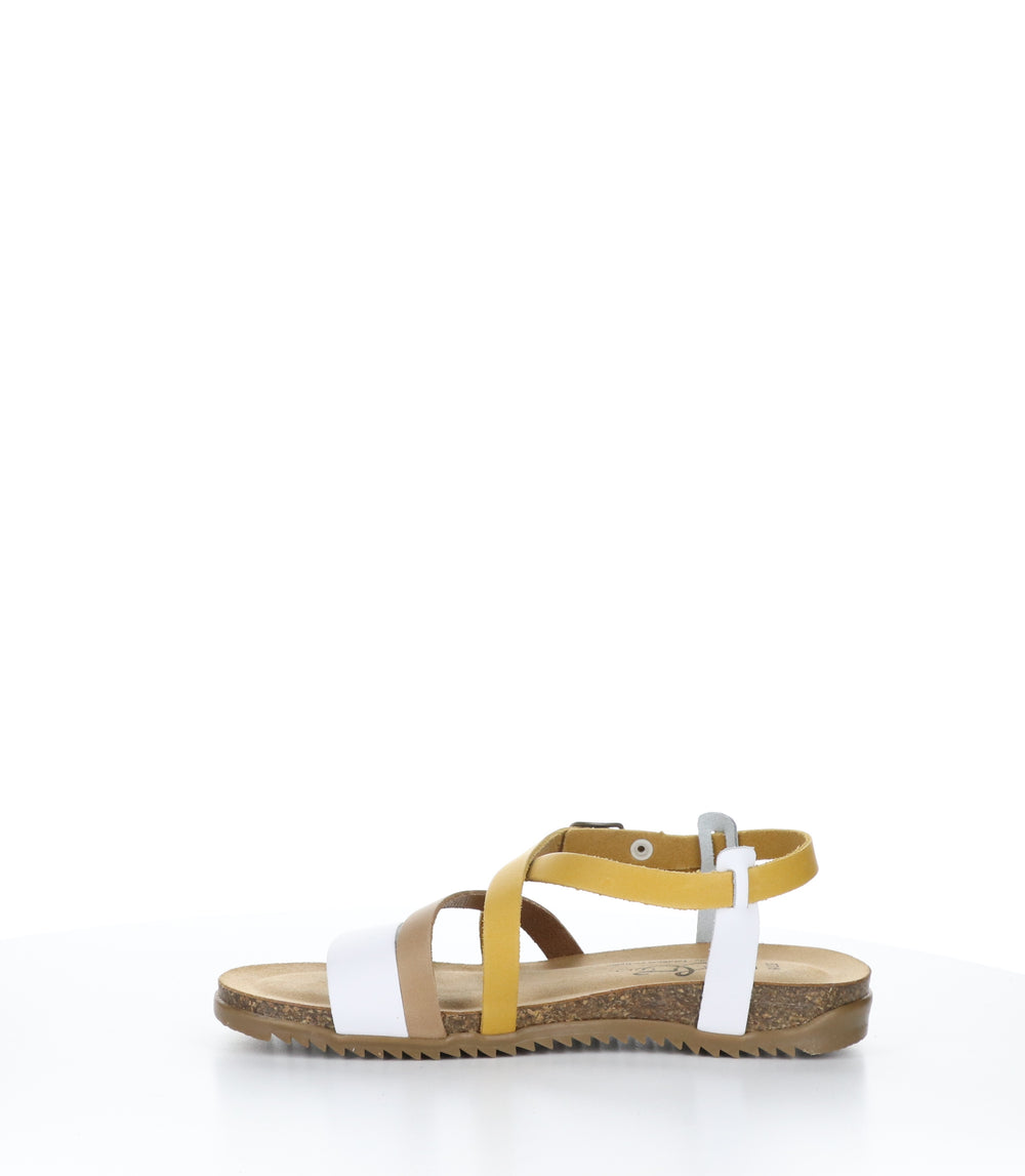 LAIN Multi Yellow Round Toe Sandals|LAIN Sandales à Bout Rond in Jaune
