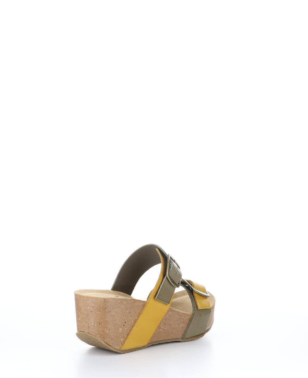 LAWT FANGO TAUPE/YELLOW Wedge Sandals|LAWT Mules Compensées in Beige