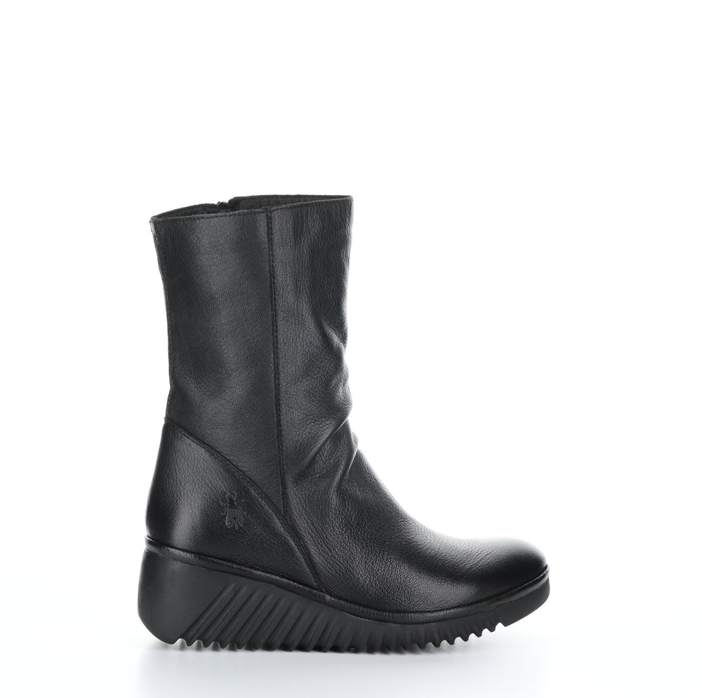 LEDE228FLY Black Zip Up Boots|LEDE228FLY Bottes avec Fermeture Zippée in Noir