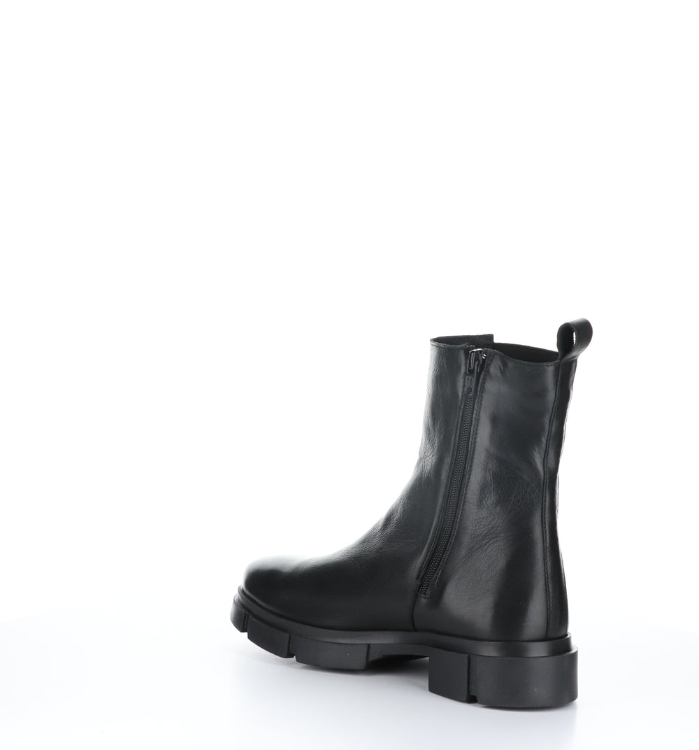 LOCK Black Zip Up Boots|LOCK Bottes avec Fermeture Zippée in Noir