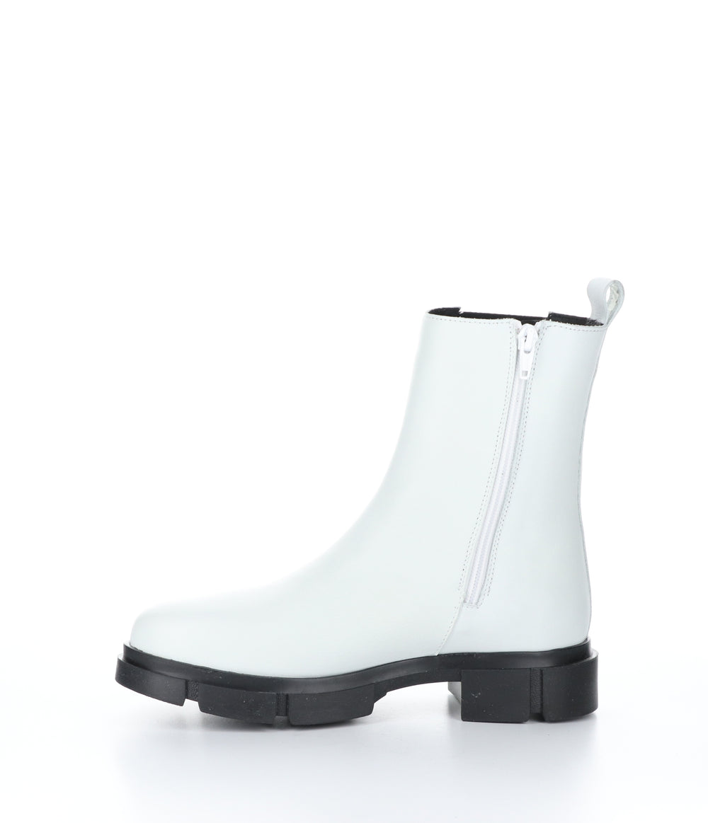 LOCK White/Black Zip Up Boots|LOCK Bottes avec Fermeture Zippée in Blanc