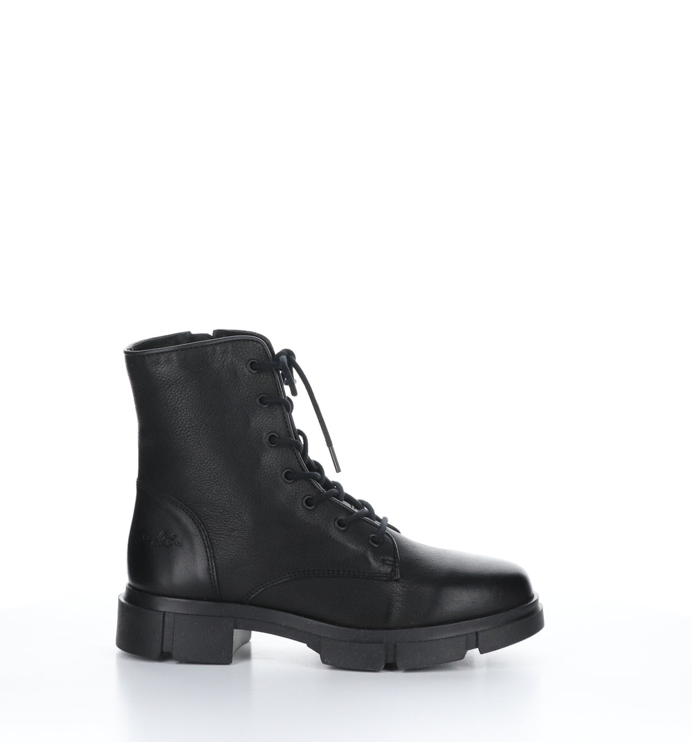 LUCK Black Zip Up Boots|LUCK Bottes avec Fermeture Zippée in Noir