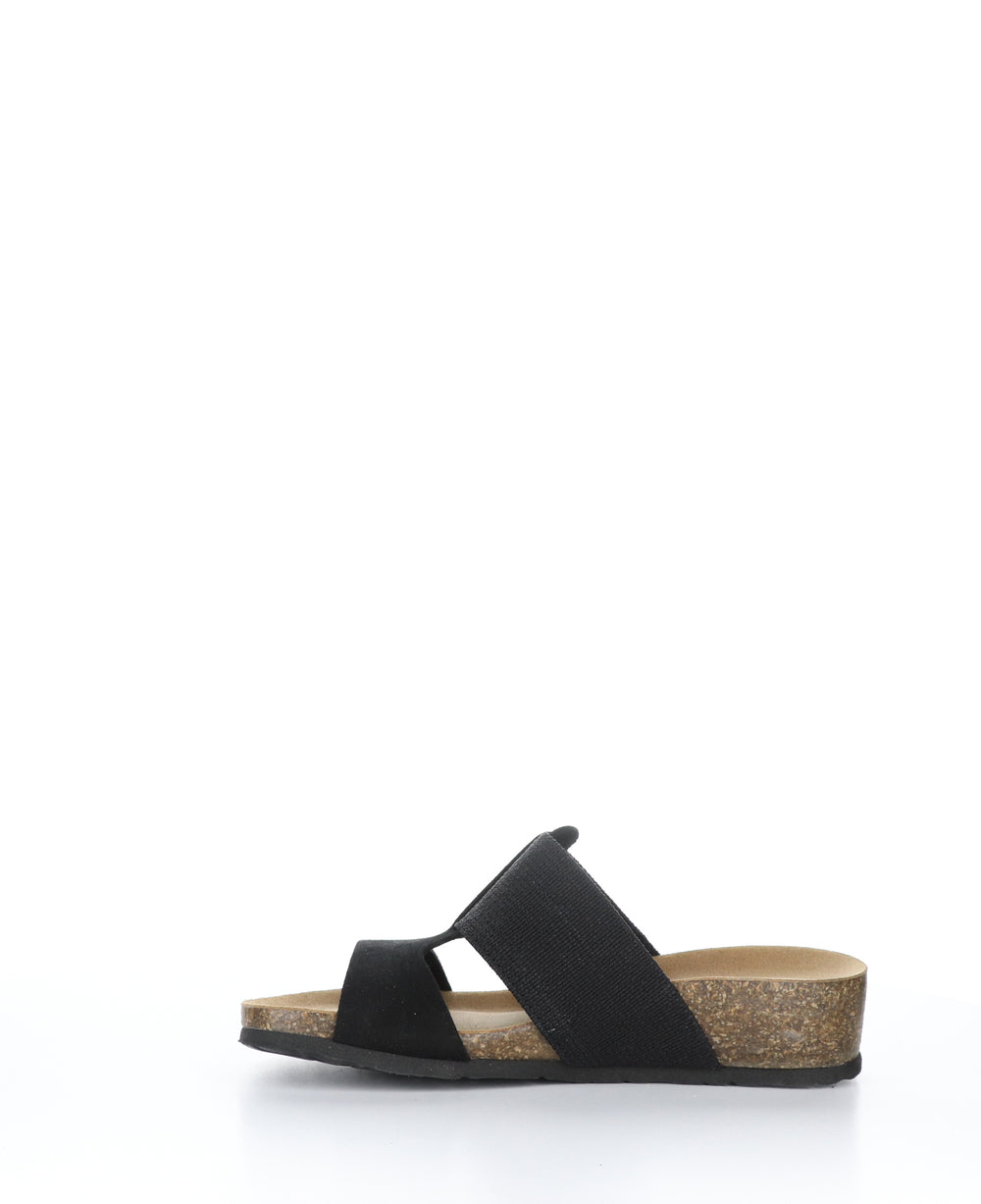 LULU BLACK Wedge Sandals|LULU Sandales Compensées in Noir