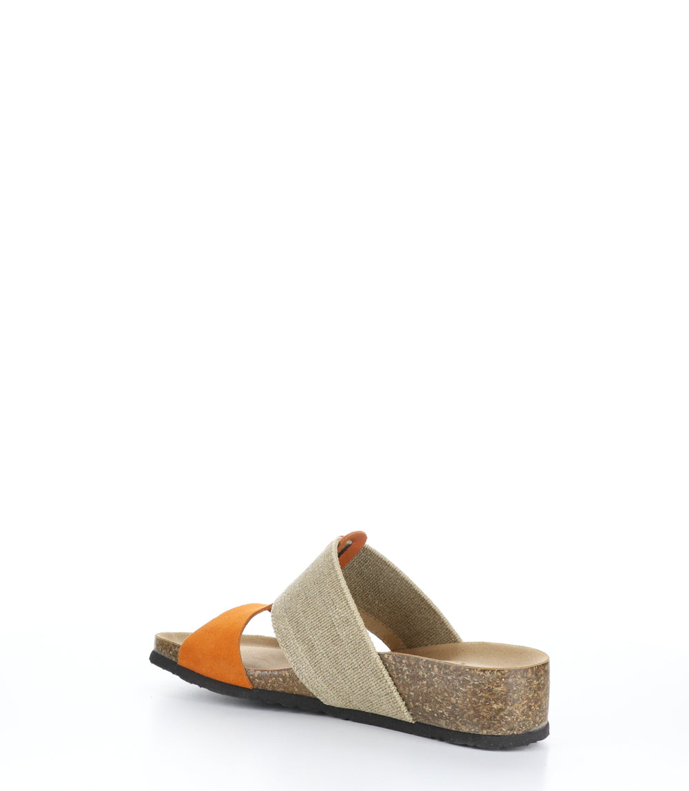 LULU ORANGE Wedge Sandals|LULU Sandales Compensées in Orange