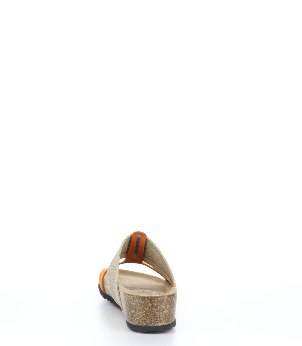 LULU ORANGE Wedge Sandals|LULU Sandales Compensées in Orange