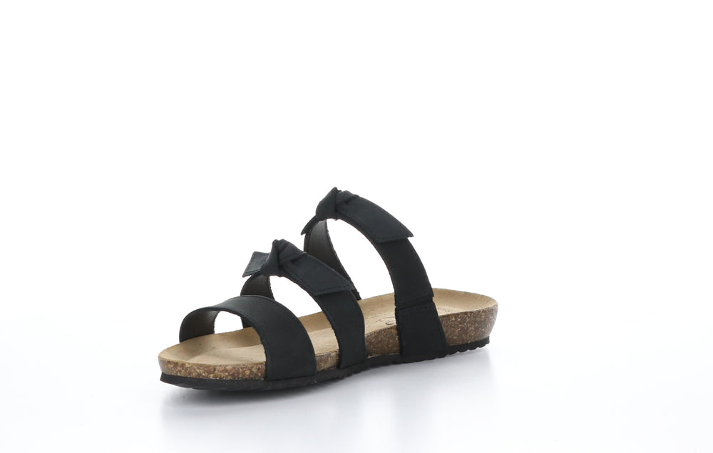LURE Black Strappy Sandals|LURE Sandales à Brides in Noir