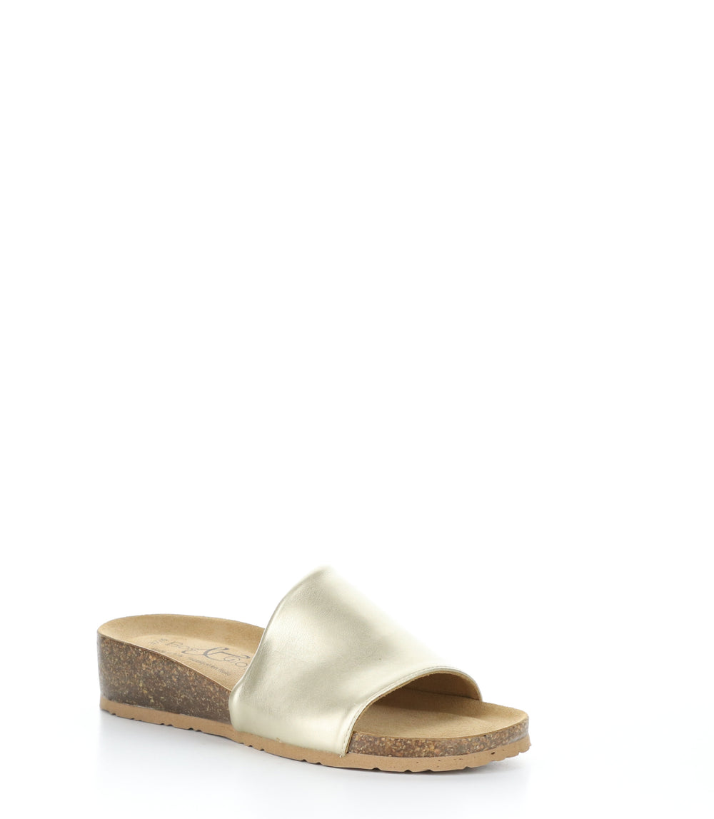 LUX GOLD Open Toe Mules|LUX Mules à Bout Ouvert in Or