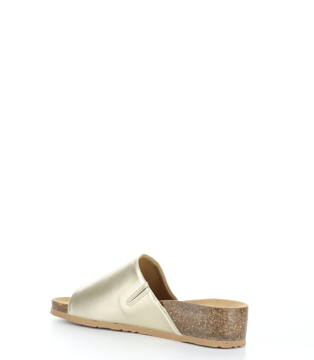 LUX GOLD Open Toe Mules|LUX Mules à Bout Ouvert in Or