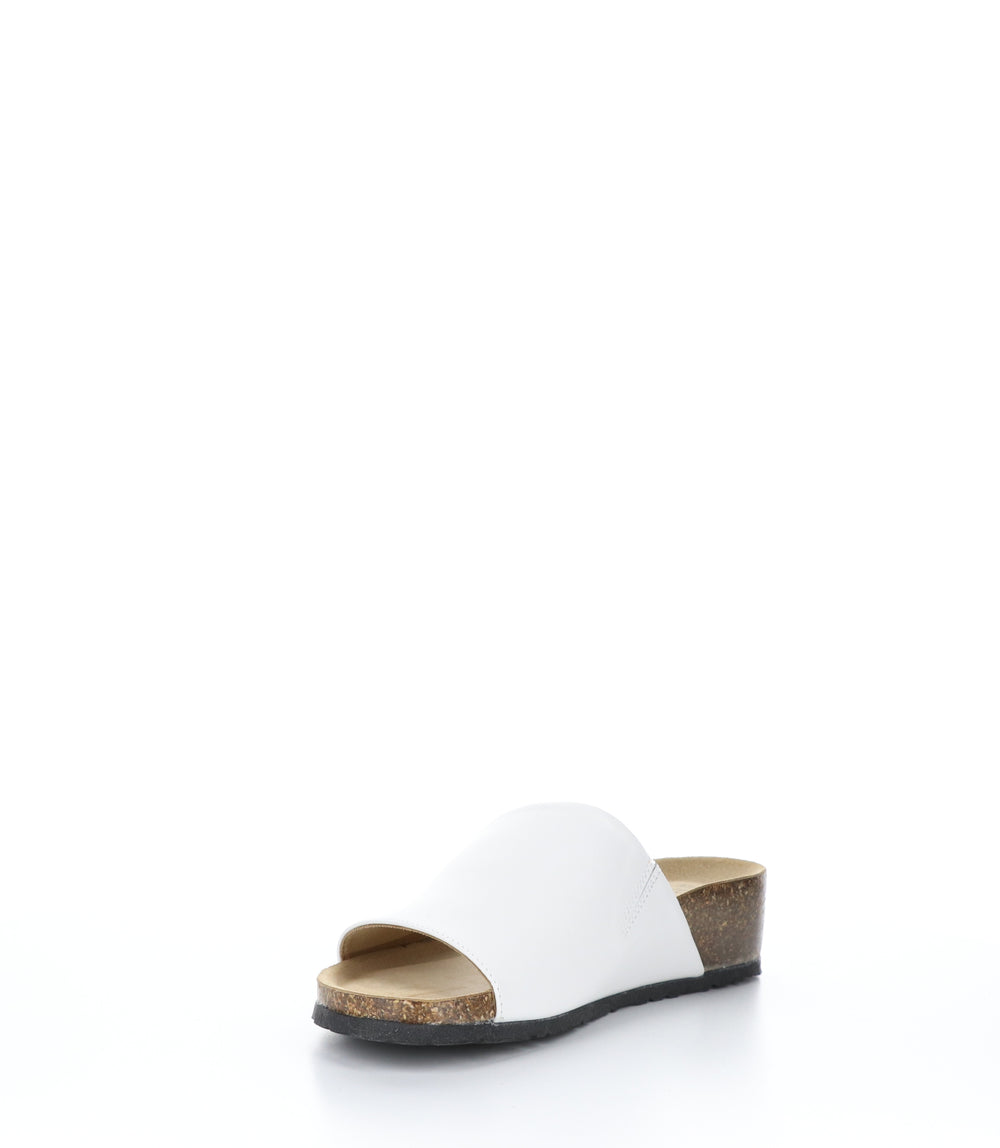 LUX White Open Toe Mules|LUX Mules à Bout Ouvert in Blanc