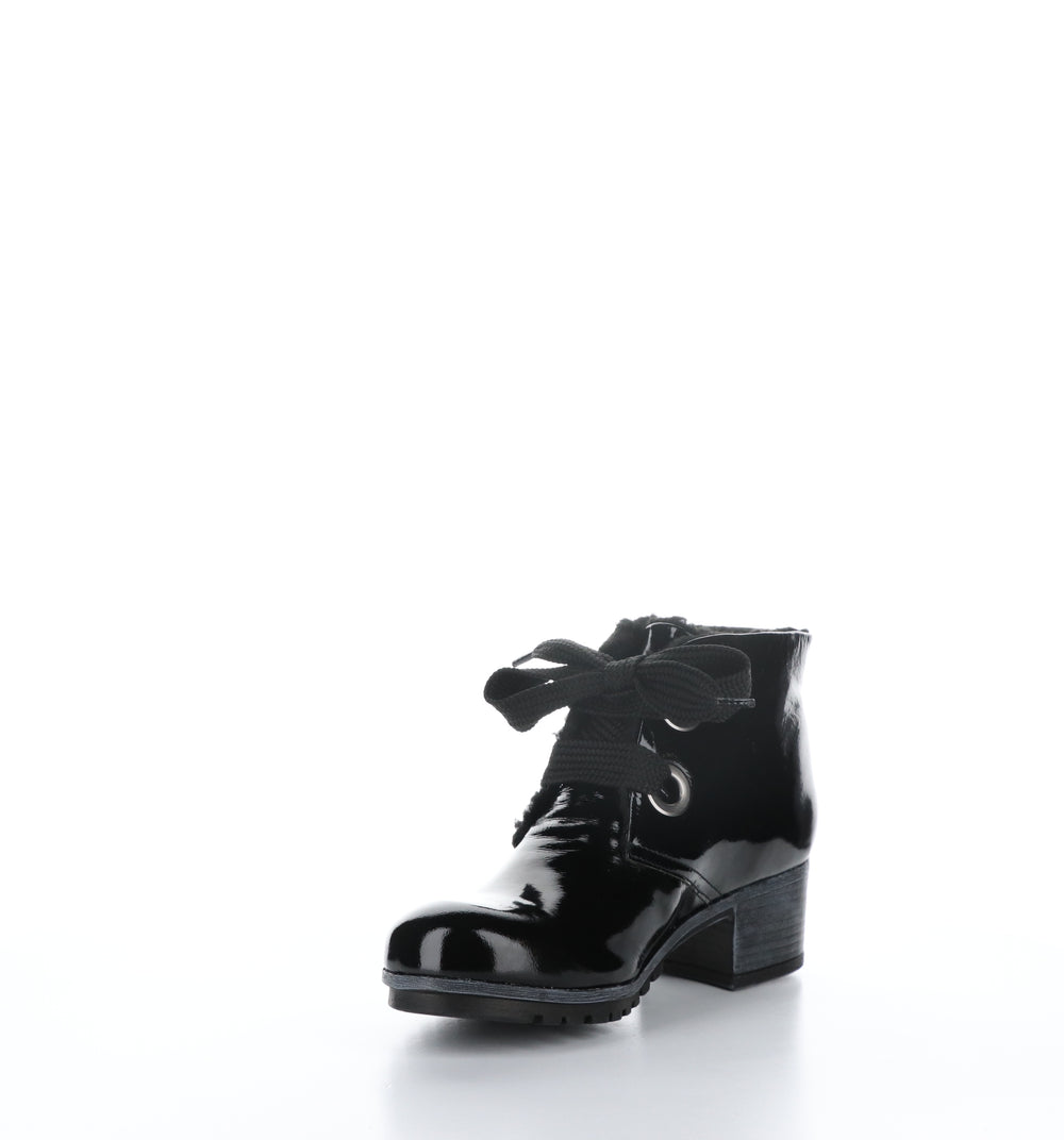 MANX Black Round Toe Ankle Boots|MANX Bottines à Bout Rond in Noir