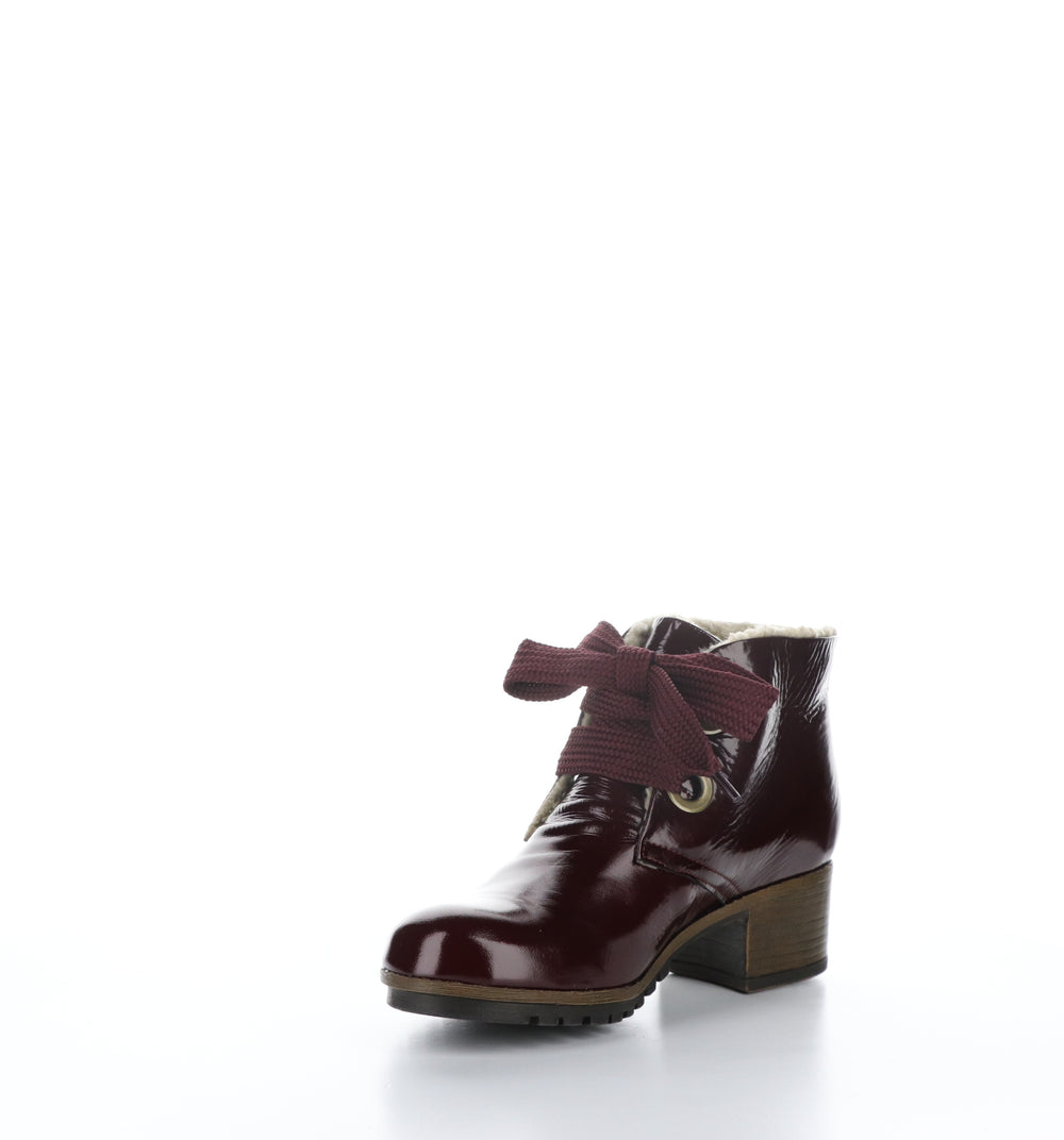 MANX Bordo Round Toe Ankle Boots|MANX Bottines à Bout Rond in Rouge