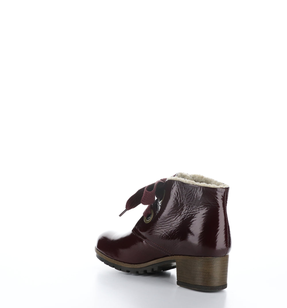 MANX Bordo Round Toe Ankle Boots|MANX Bottines à Bout Rond in Rouge