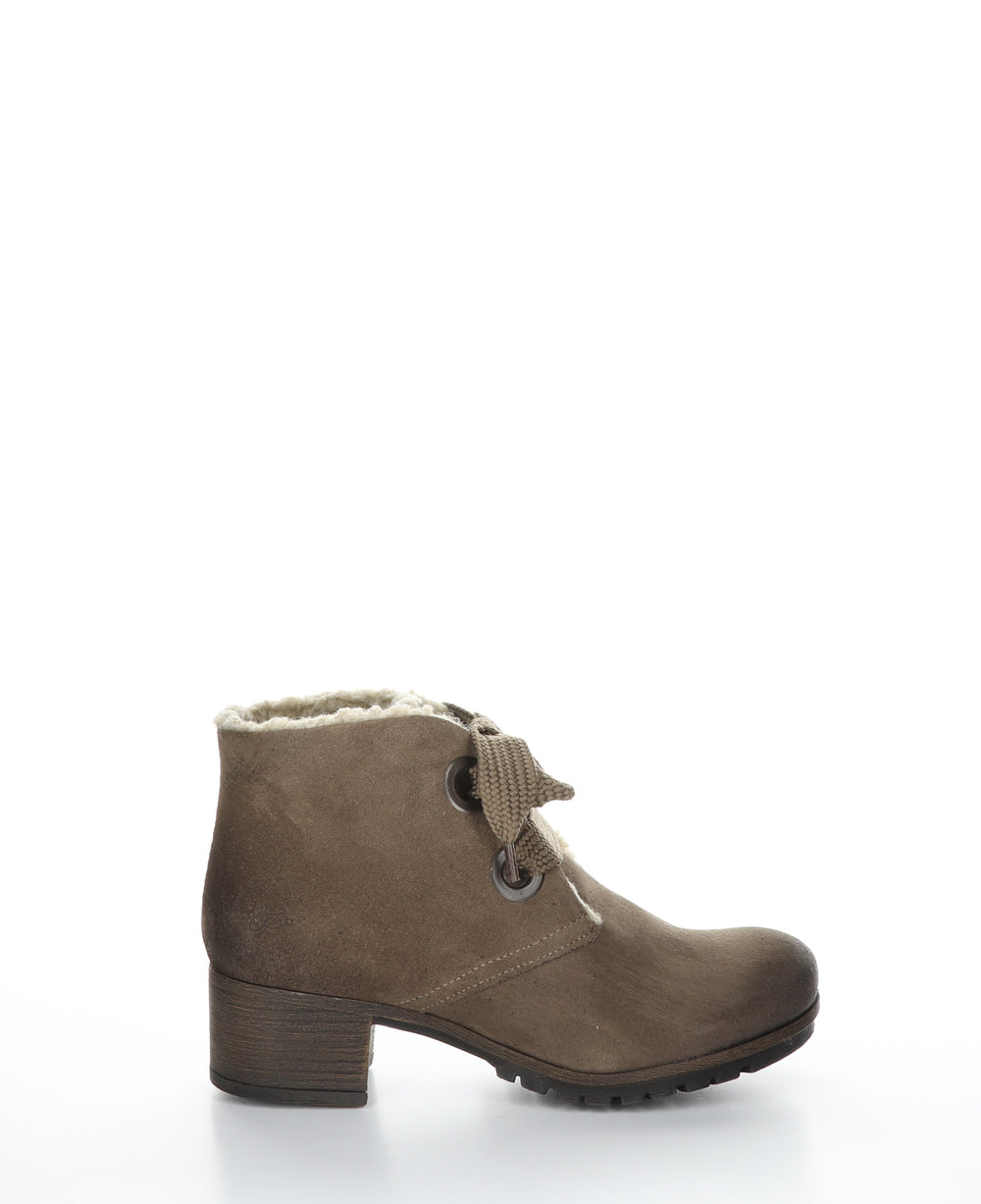 MANX Taupe Round Toe Ankle Boots|MANX Bottines à Bout Rond in Beige