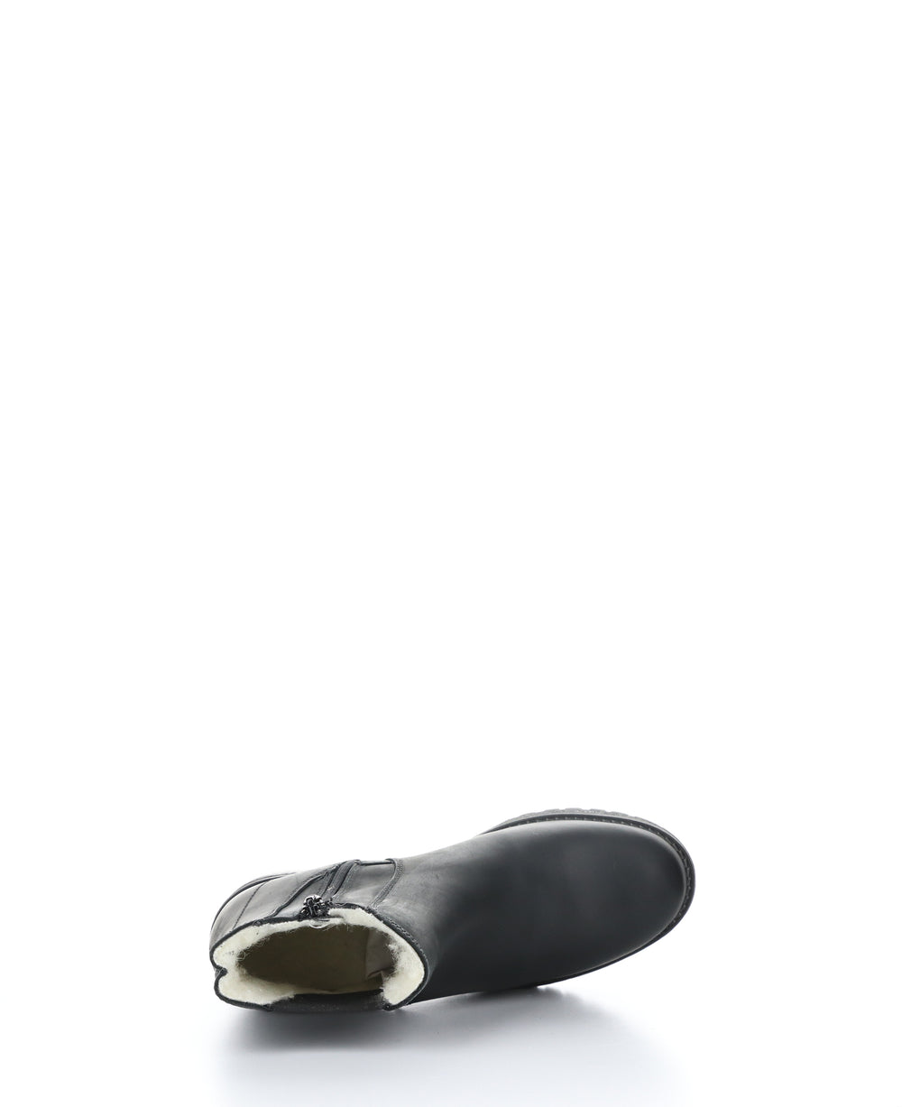 MASI Black Zip Up Ankle Boots|MASI Bottines avec Fermeture Zippée in Noir