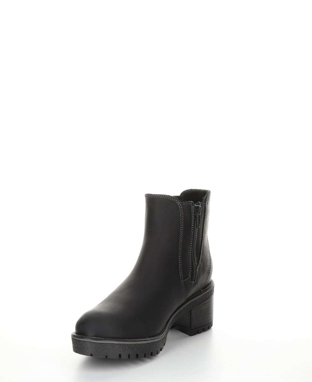 MASS Black Zip Up Ankle Boots|MASS Bottines avec Fermeture Zippée in Noir