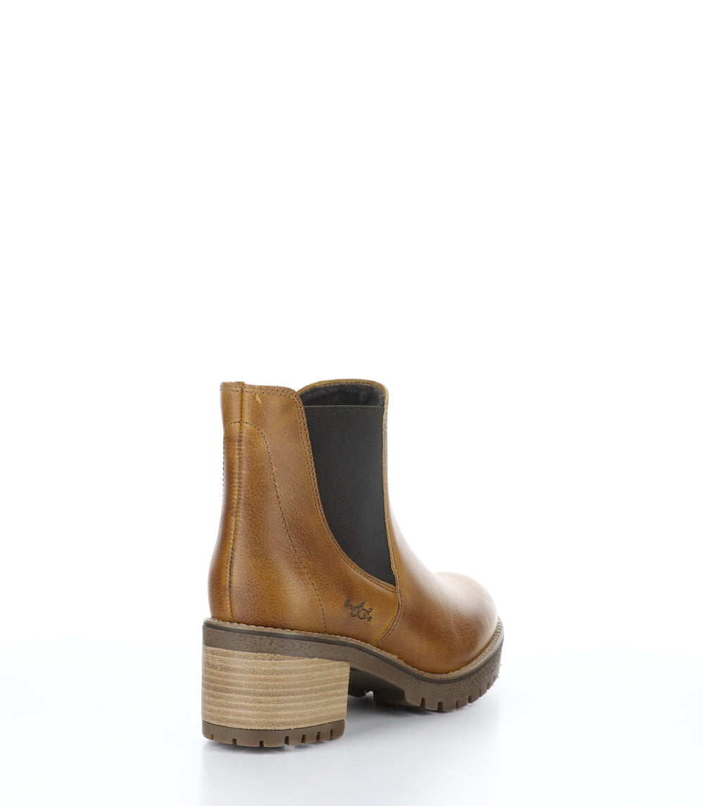MASS Cognac Zip Up Ankle Boots|MASS Bottines avec Fermeture Zippée in Marron