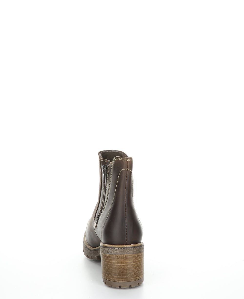 MASS Espresso/Dk Brn Zip Up Ankle Boots|MASS Bottines avec Fermeture Zippée in Marron