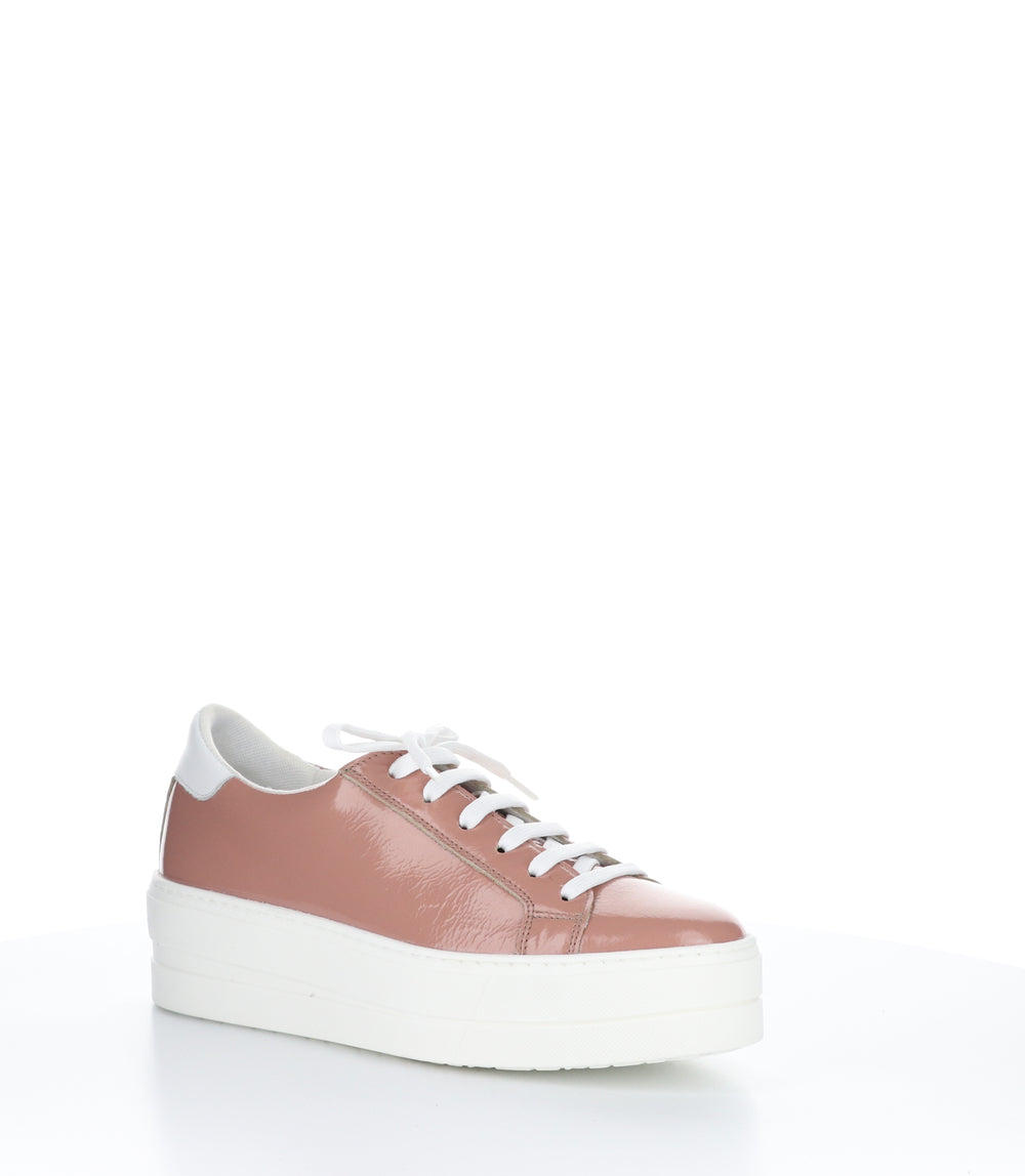 MAYA PINK/WHITE Round Toe Trainers|MAYA Baskets à Lacets in Rose
