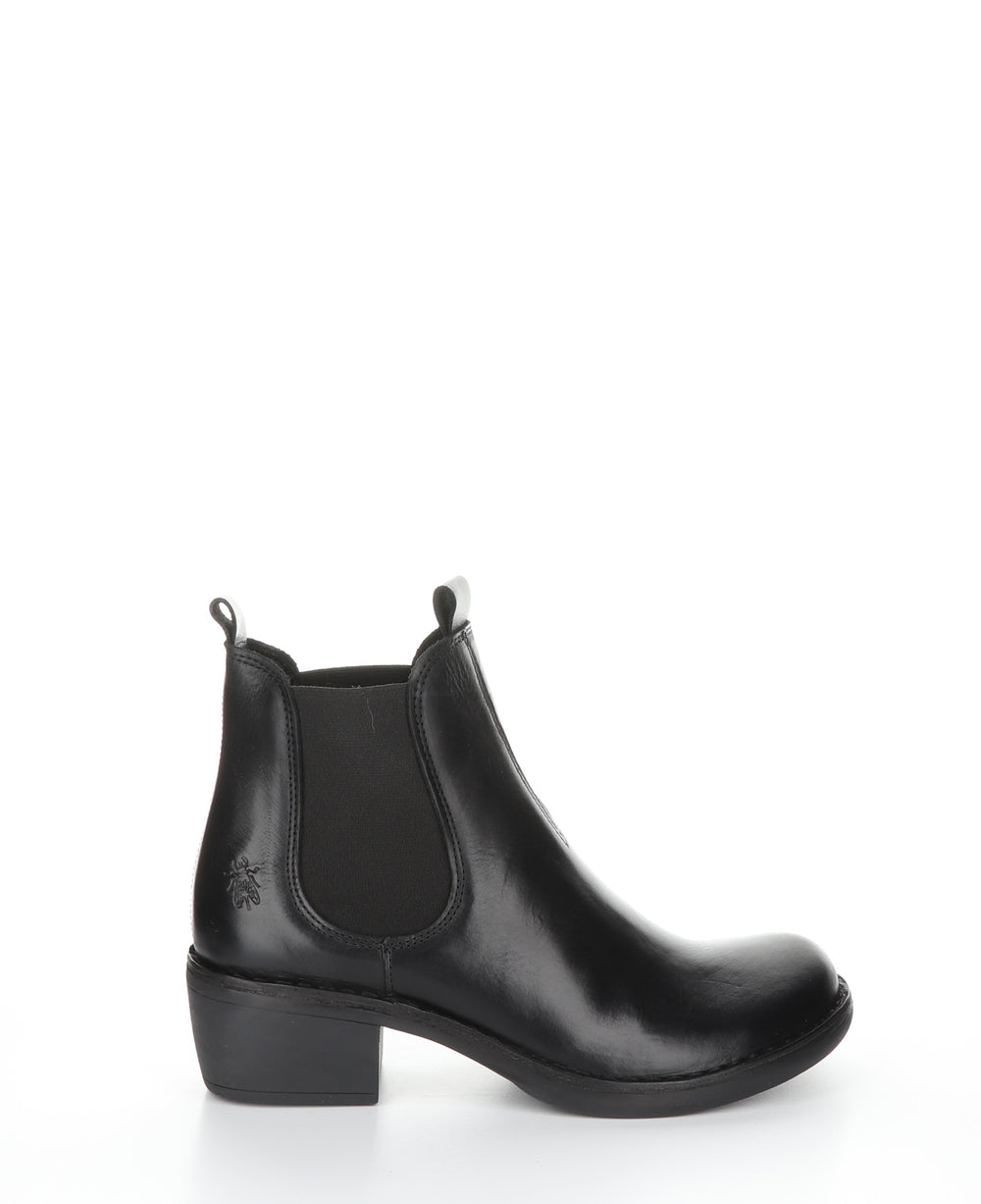MEME030FLY Black Round Toe Ankle Boots|MEME030FLY Bottines à Bout Rond in Noir