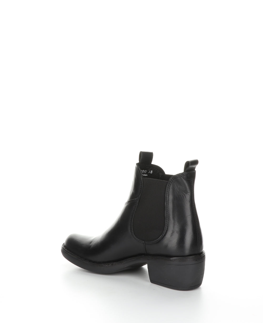 MEME030FLY Black Round Toe Ankle Boots|MEME030FLY Bottines à Bout Rond in Noir